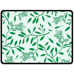 Leaves Foliage Green Wallpaper Fleece Blanket (large)  by Celenk