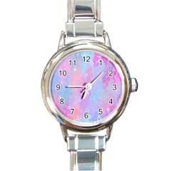 Space Psychedelic Colorful Color Round Italian Charm Watch by Celenk