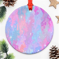 Space Psychedelic Colorful Color Round Ornament (two Sides) by Celenk