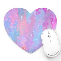 Space Psychedelic Colorful Color Heart Mousepads by Celenk