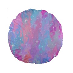 Space Psychedelic Colorful Color Standard 15  Premium Round Cushions by Celenk