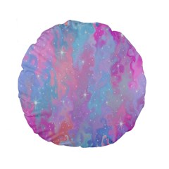 Space Psychedelic Colorful Color Standard 15  Premium Flano Round Cushions by Celenk