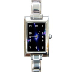 Lightning Kaleidoscope Art Pattern Rectangle Italian Charm Watch by Celenk