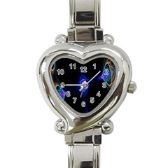 Lightning Kaleidoscope Art Pattern Heart Italian Charm Watch by Celenk