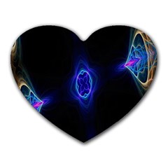 Lightning Kaleidoscope Art Pattern Heart Mousepads by Celenk