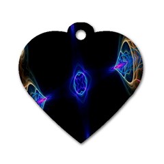 Lightning Kaleidoscope Art Pattern Dog Tag Heart (one Side) by Celenk