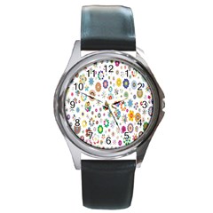 Design Aspect Ratio Abstract Round Metal Watch by Celenk