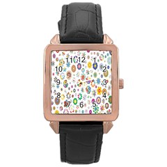 Design Aspect Ratio Abstract Rose Gold Leather Watch  by Celenk