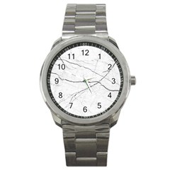 White Background Pattern Tile Sport Metal Watch by Celenk