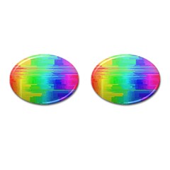 Colors Rainbow Chakras Style Cufflinks (oval) by Celenk