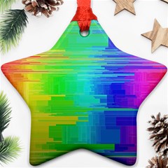 Colors Rainbow Chakras Style Star Ornament (two Sides) by Celenk