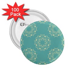 Floral Vintage Royal Frame Pattern 2 25  Buttons (100 Pack)  by Celenk