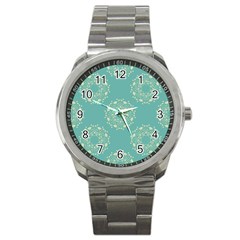 Floral Vintage Royal Frame Pattern Sport Metal Watch by Celenk