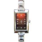 Background Red Orange Modern Rectangle Italian Charm Watch Front