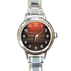 Background Red Orange Modern Round Italian Charm Watch by Celenk