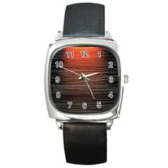 Background Red Orange Modern Square Metal Watch by Celenk