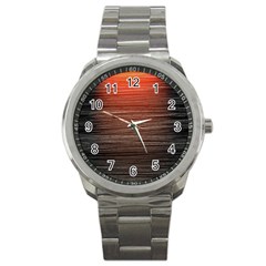 Background Red Orange Modern Sport Metal Watch by Celenk