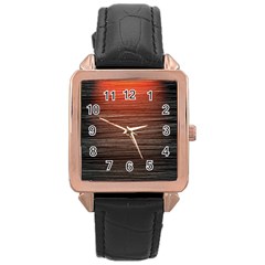 Background Red Orange Modern Rose Gold Leather Watch  by Celenk