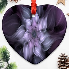 Fractal Flower Lavender Art Ornament (heart) by Celenk