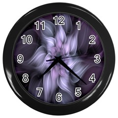 Fractal Flower Lavender Art Wall Clocks (black) by Celenk