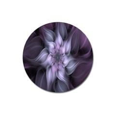 Fractal Flower Lavender Art Magnet 3  (round) by Celenk