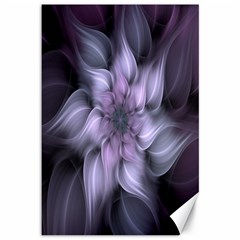 Fractal Flower Lavender Art Canvas 12  X 18   by Celenk