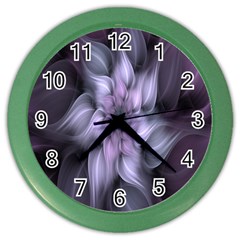 Fractal Flower Lavender Art Color Wall Clocks by Celenk