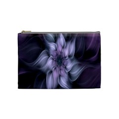 Fractal Flower Lavender Art Cosmetic Bag (medium)  by Celenk