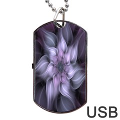 Fractal Flower Lavender Art Dog Tag Usb Flash (two Sides) by Celenk