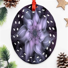 Fractal Flower Lavender Art Ornament (oval Filigree) by Celenk