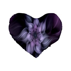 Fractal Flower Lavender Art Standard 16  Premium Heart Shape Cushions by Celenk