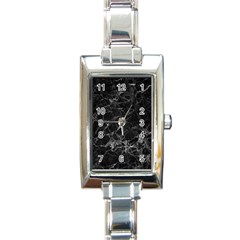 Black Texture Background Stone Rectangle Italian Charm Watch by Celenk