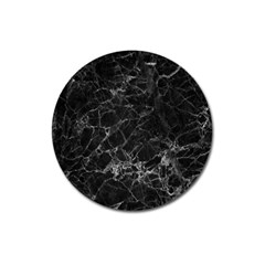 Black Texture Background Stone Magnet 3  (round) by Celenk