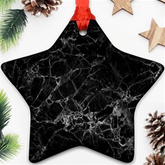 Black Texture Background Stone Star Ornament (two Sides) by Celenk