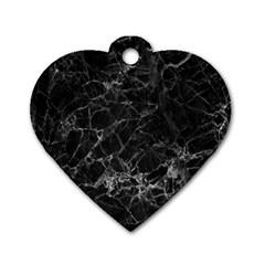 Black Texture Background Stone Dog Tag Heart (two Sides) by Celenk