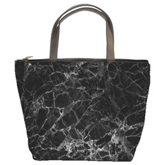 Black Texture Background Stone Bucket Bags by Celenk