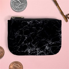 Black Texture Background Stone Mini Coin Purses by Celenk