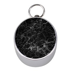 Black Texture Background Stone Mini Silver Compasses by Celenk