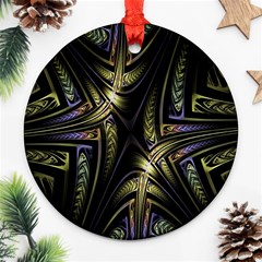 Fractal Braids Texture Pattern Ornament (round) by Celenk