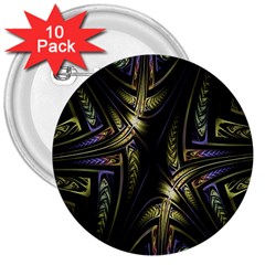 Fractal Braids Texture Pattern 3  Buttons (10 Pack)  by Celenk