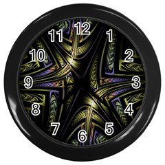 Fractal Braids Texture Pattern Wall Clocks (black) by Celenk