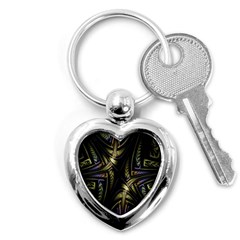 Fractal Braids Texture Pattern Key Chains (heart)  by Celenk