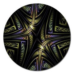 Fractal Braids Texture Pattern Magnet 5  (round) by Celenk