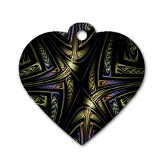 Fractal Braids Texture Pattern Dog Tag Heart (two Sides) by Celenk