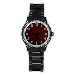 Grunge Brown Abstract Texture Stainless Steel Round Watch by Celenk