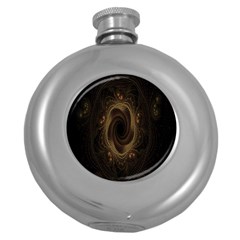 Beads Fractal Abstract Pattern Round Hip Flask (5 Oz) by Celenk