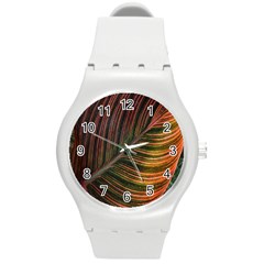 Leaf Colorful Nature Orange Season Round Plastic Sport Watch (m) by Celenk