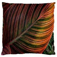 Leaf Colorful Nature Orange Season Standard Flano Cushion Case (one Side) by Celenk