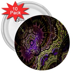 Abstract Fractal Art Design 3  Buttons (10 Pack)  by Celenk