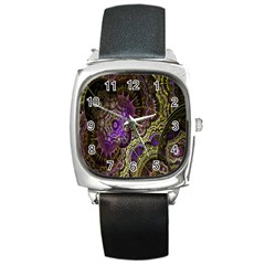 Abstract Fractal Art Design Square Metal Watch by Celenk